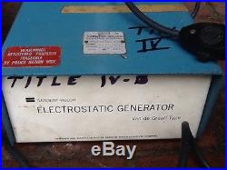 Vintage Sargent-Welch (Van de GRAAF Type) 29 Electrostatic Generator -9 Ball