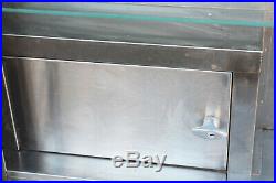 Vintage Serv-Queen Medical Stainless Steel & Glass Cabinet Narcotics 36 x 8 x 30