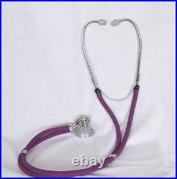Vintage Stethoscope Purple Silvertone Doctor Medical Equipment