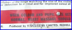 Vintage Tin Plate St Johns Ambulance Emergency Resuscitation Medical Sign c1950s