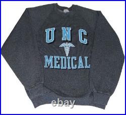 Vintage UNC Medical North Carolina Crewneck GFS Sweatshirt USA Gray Raglan 90s