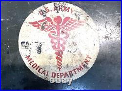 Vintage US Army Medical Department Metal First Aid Kit Davis Co. Medical Supply