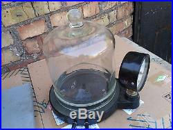 Vintage Vacuum Pump Machine Hand Operated Experiment Education Glass Bell