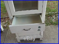 Vintage Veterinary Cabinet White Metal With Painted Paw Prints