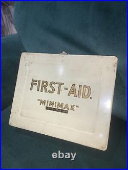 Vintage WWII Era Minimax First Aid Enamel Tin Box