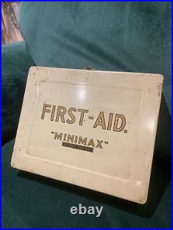 Vintage WWII Era Minimax First Aid Enamel Tin Box