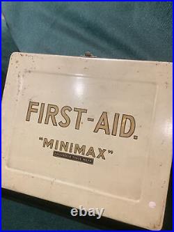 Vintage WWII Era Minimax First Aid Enamel Tin Box