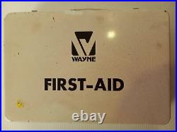 Vintage Wayne Metal First Aid Kit Wall Mount FULL of NOS medical