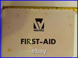 Vintage Wayne Metal First Aid Kit Wall Mount FULL of NOS medical