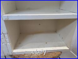 Vintage White Wooden First Aid Cabinet Eastern European Wall Mounted Aprothecary Vintage White Wooden First Aid Cabinet Eastern European Wall Mounted Aprothecary