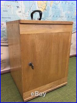 Vintage Wooden Storage Cabinet Made In Poland Medical Scientifc Equipment Case