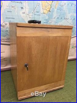 Vintage Wooden Storage Cabinet Made In Poland Medical Scientifc Equipment Case