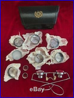 Vintage binocular vision correction glasses medicine magnifying optics full set