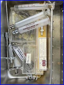 Vintage medical equip. Epidermal Syringes /Autoclave/ Suture Medical Supplies/