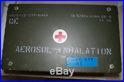 Vintage military medical equipment aerosol inhalation set complete metal case