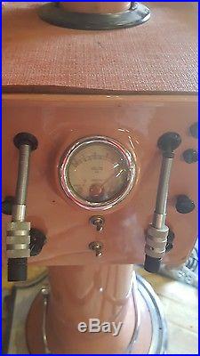 Vintage pink Stand with Lamp and vintage gage optometry stand American optical