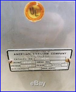 Vtg Amsco Dynaclave 576A Autoclave American Sterilizer Made In U. S. A. Working