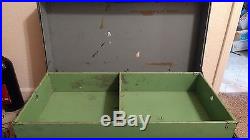 Vtg Military Metal Medic Storage Drawer Case Army Equip Trunk Foot Locker Chest