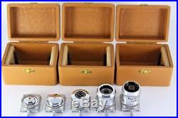 Vtg NOS Mint Lot Reichert Austria Fluor Epi 190/0 Set Microscope 5 Lens in Boxes