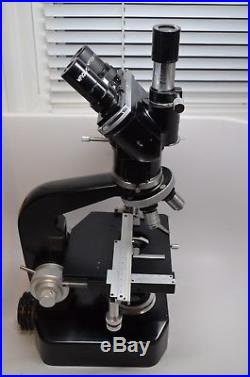 Vtg Nikon Microscope Laboratory 4 Lens No Light As Is Seen in Pics Trinocular