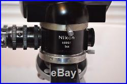 Vtg Nikon Microscope Laboratory 4 Lens No Light As Is Seen in Pics Trinocular