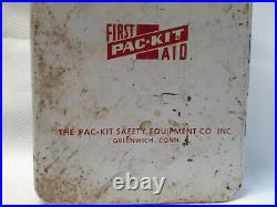 Vtg Pac-Kit First Aid Kit/Box Wall Mount Industrial Safety Equipment No 752
