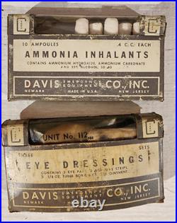 Vtg Various Emergency Equipment Medical First Aid Bandages Burn Snake Bite Kit