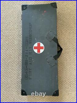 Vtg military medical equipment Case Army First Aid Kit Workshop Rare