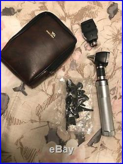 Welch Allyn Diagnostic Set- Otoscope and Ophthalmoscope with Vintage Leather Case