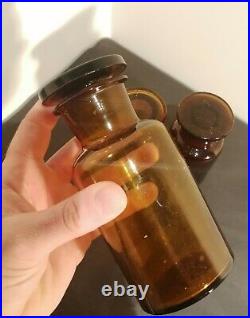 X3 Vintage Apothecary Bottles LABORATORY SCIENCE Antique Medical Equipment