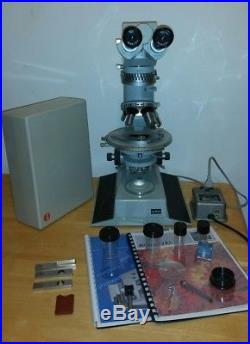 Zeiss Aus Jena Polarizing Microscope w Accessories Vintage RARE